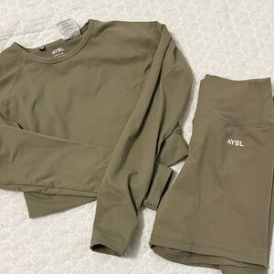 AYBL Sage Long Sleeve Top and shorts SET